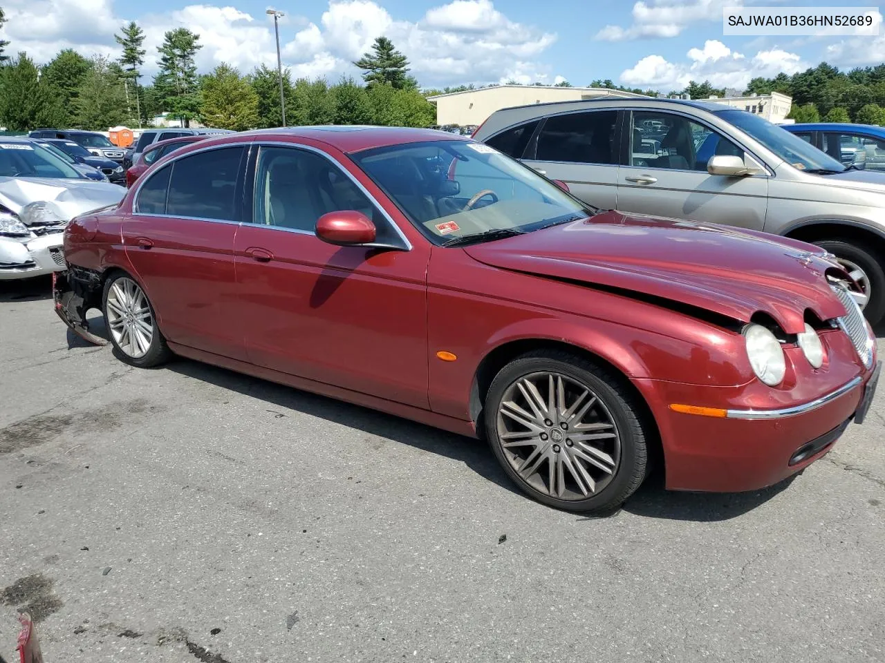 2006 Jaguar S-Type 4.2 VIN: SAJWA01B36HN52689 Lot: 67827924