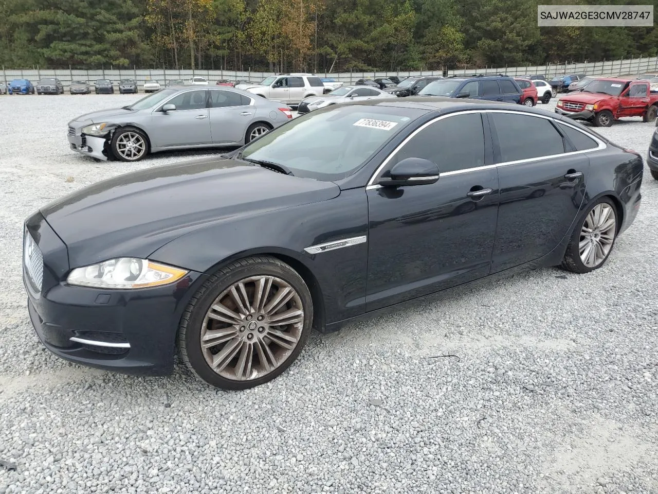 2012 Jaguar Xjl Supercharged VIN: SAJWA2GE3CMV28747 Lot: 77836394