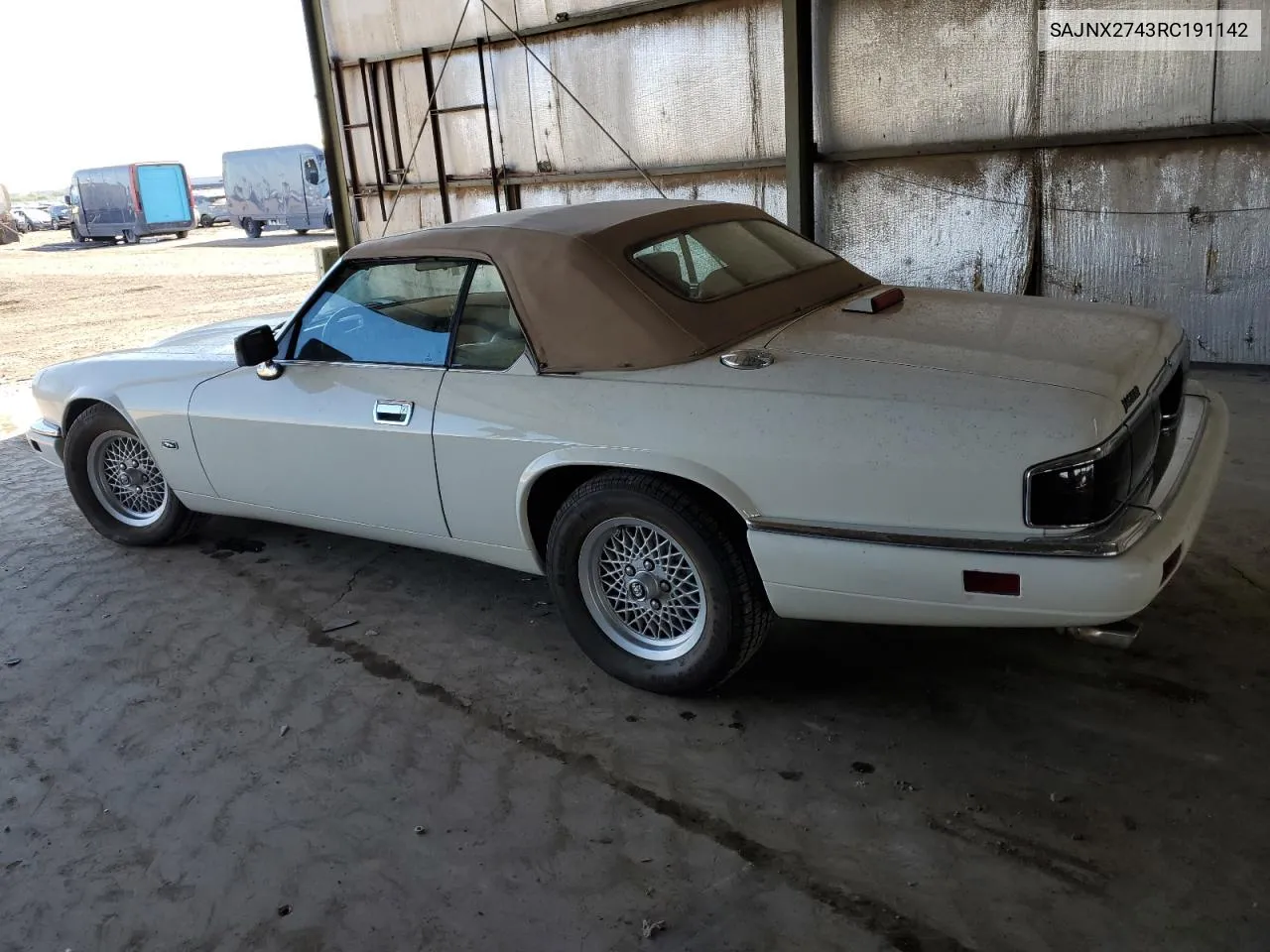 1994 Jaguar Xjs 2+2 VIN: SAJNX2743RC191142 Lot: 78262994