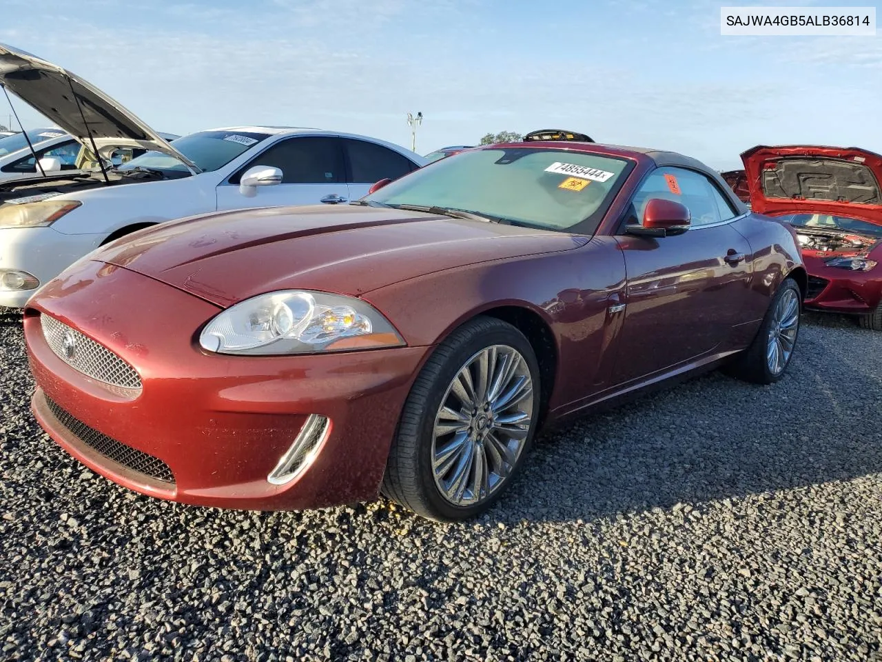 2010 Jaguar Xk Portfolio VIN: SAJWA4GB5ALB36814 Lot: 74855444