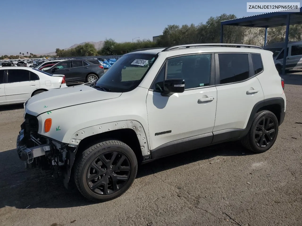 2022 Jeep Renegade Altitude VIN: ZACNJDE12NPN65618 Lot: 76632914