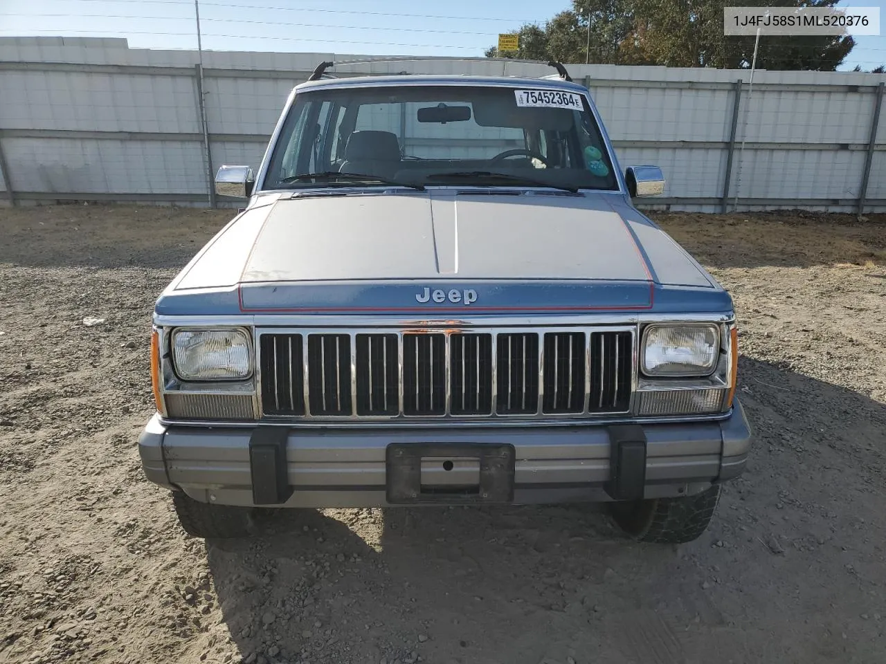 1991 Jeep Cherokee Laredo VIN: 1J4FJ58S1ML520376 Lot: 75452364