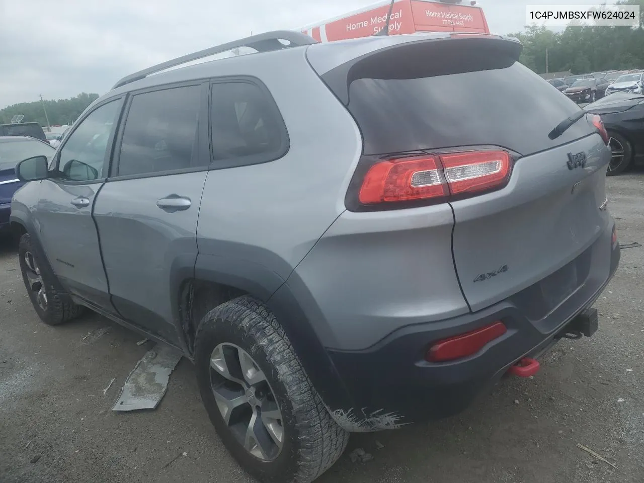 2015 Jeep Cherokee Trailhawk VIN: 1C4PJMBSXFW624024 Lot: 54904664