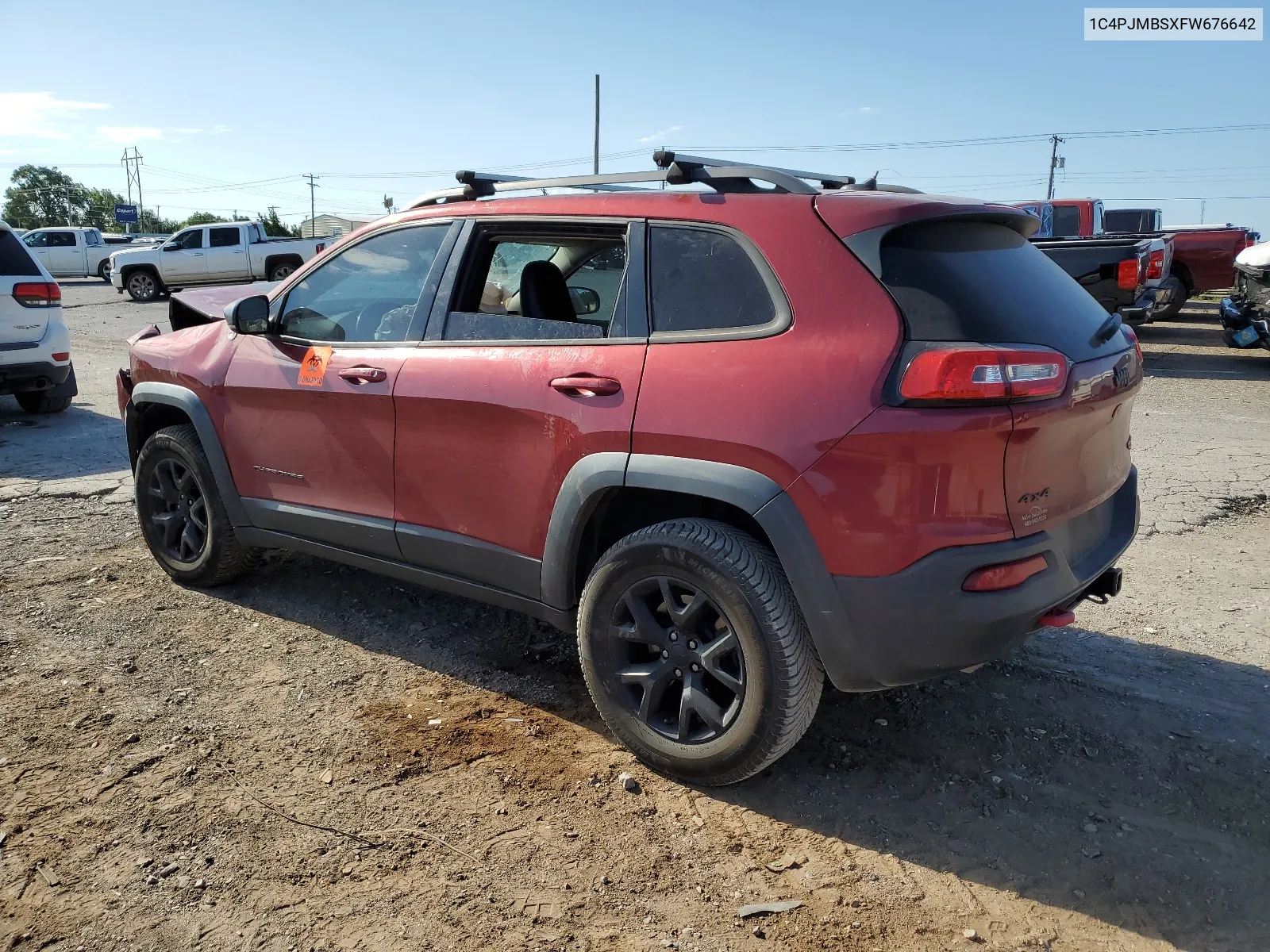 2015 Jeep Cherokee Trailhawk VIN: 1C4PJMBSXFW676642 Lot: 59316244