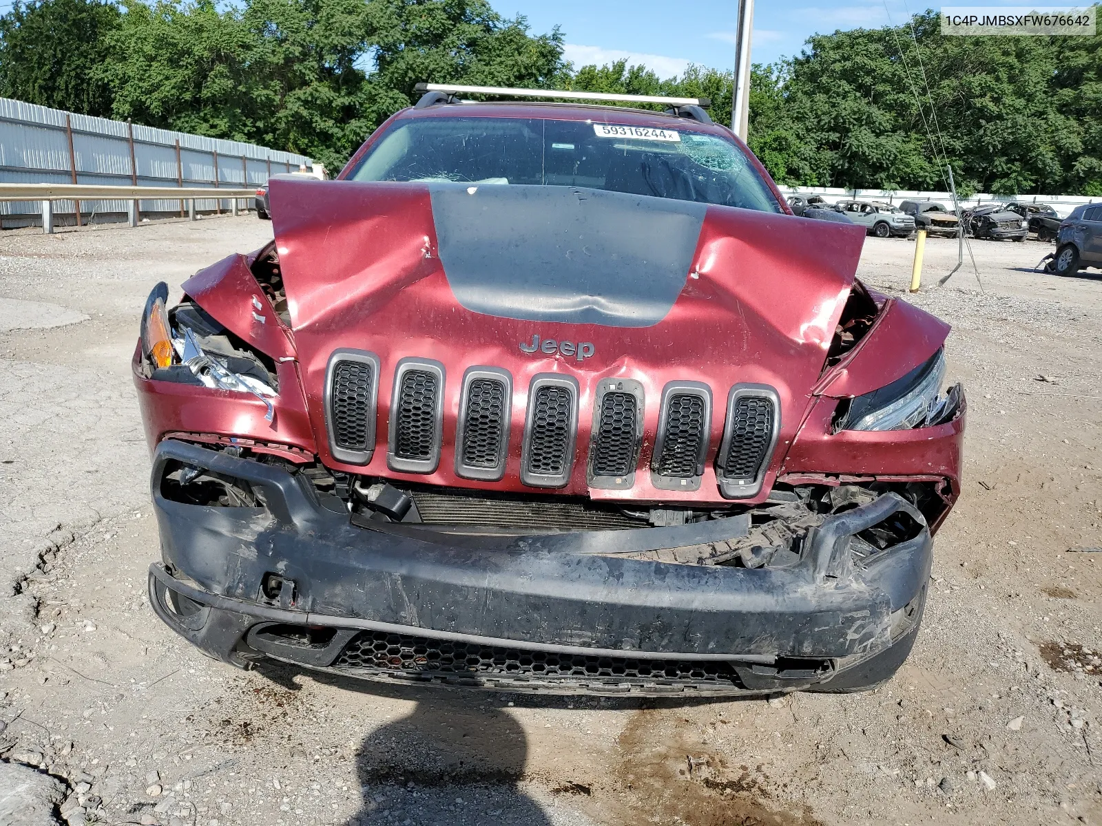 2015 Jeep Cherokee Trailhawk VIN: 1C4PJMBSXFW676642 Lot: 59316244