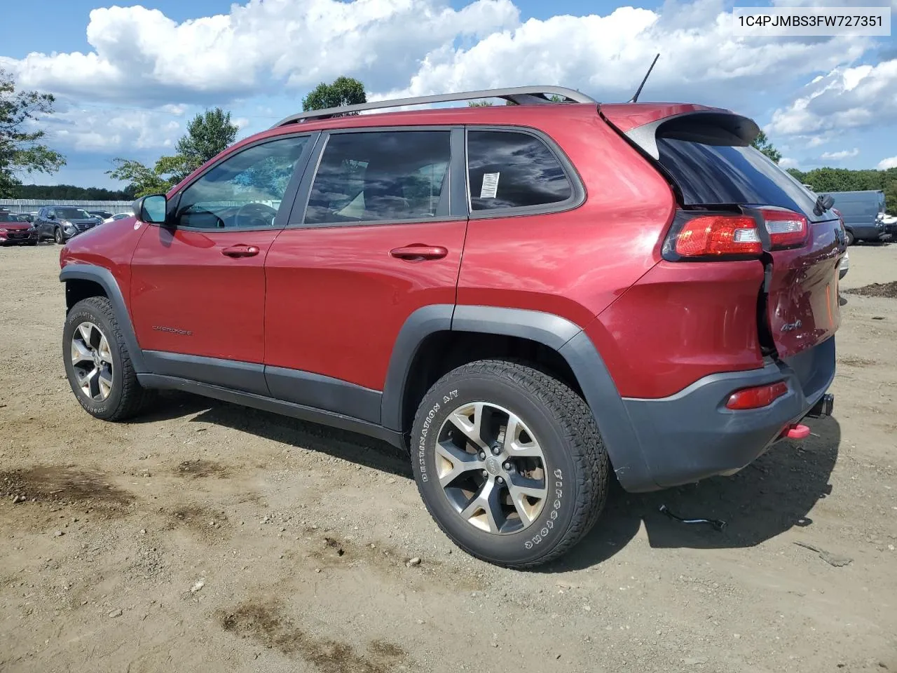 2015 Jeep Cherokee Trailhawk VIN: 1C4PJMBS3FW727351 Lot: 67800284