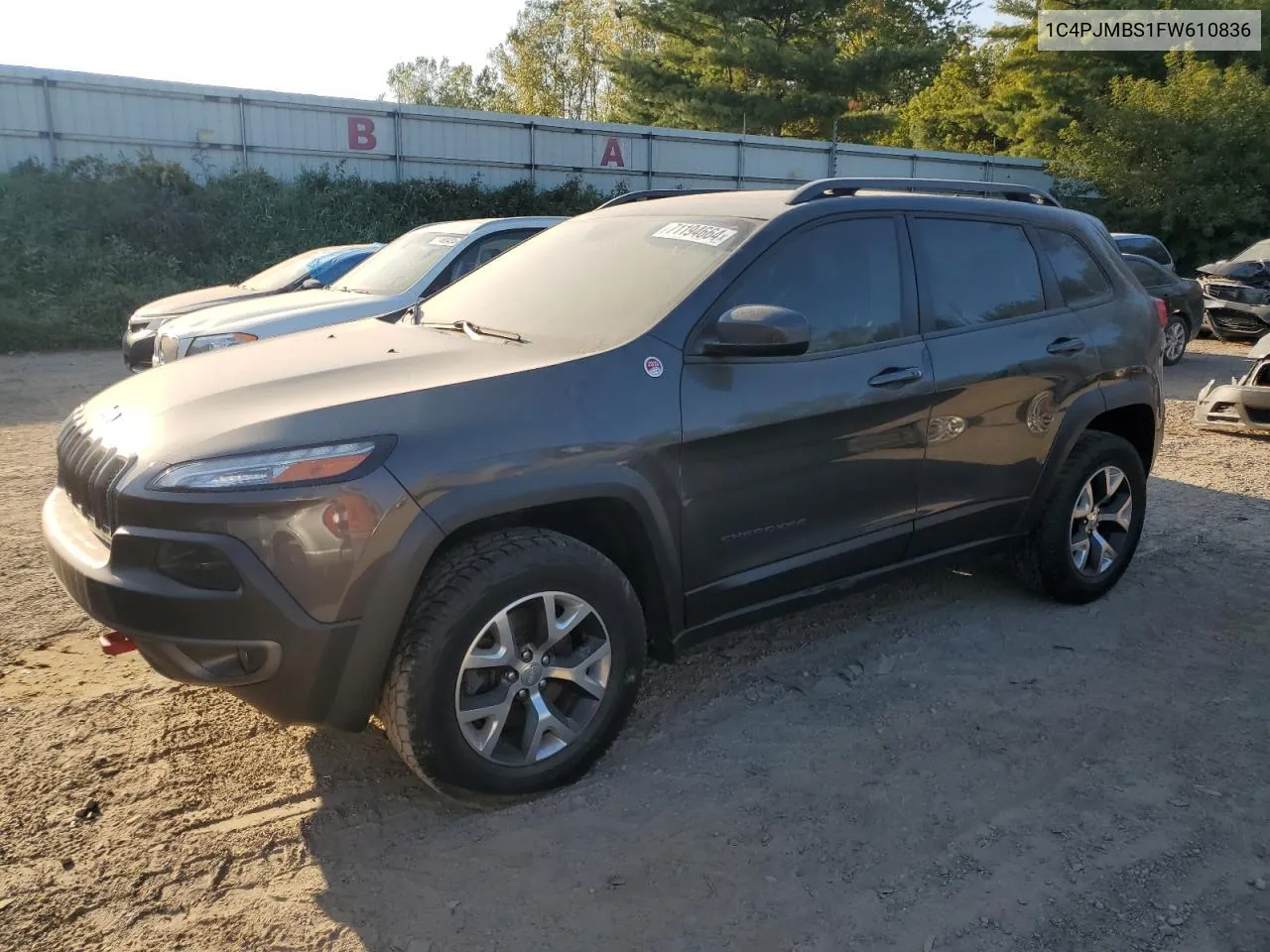 2015 Jeep Cherokee Trailhawk VIN: 1C4PJMBS1FW610836 Lot: 71194664