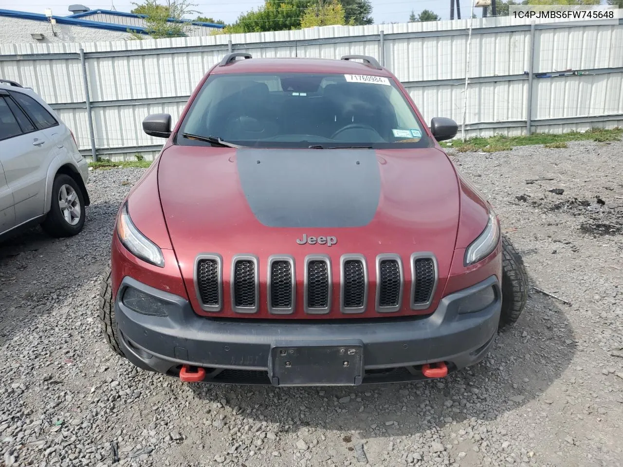 2015 Jeep Cherokee Trailhawk VIN: 1C4PJMBS6FW745648 Lot: 71760984