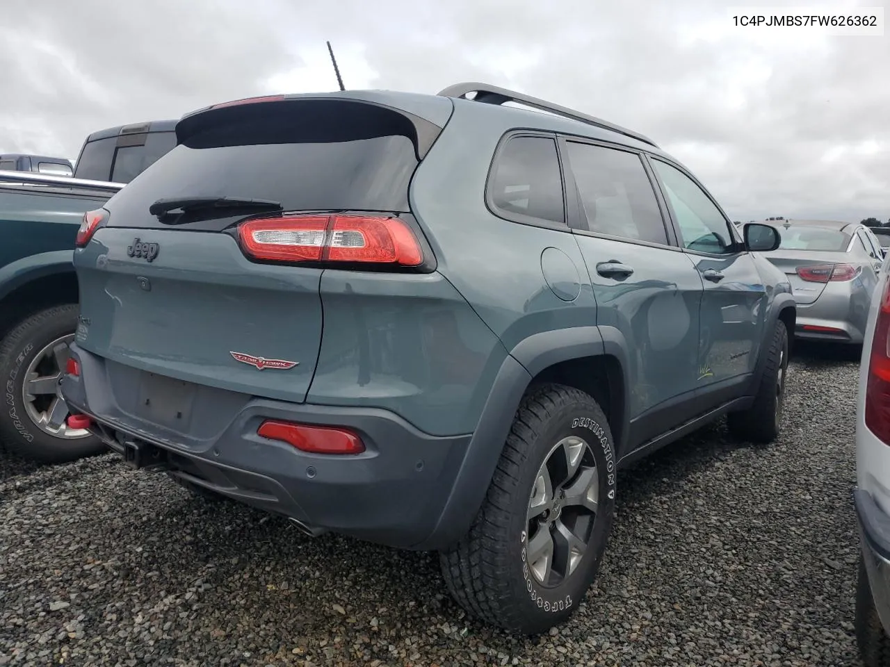 2015 Jeep Cherokee Trailhawk VIN: 1C4PJMBS7FW626362 Lot: 74882834