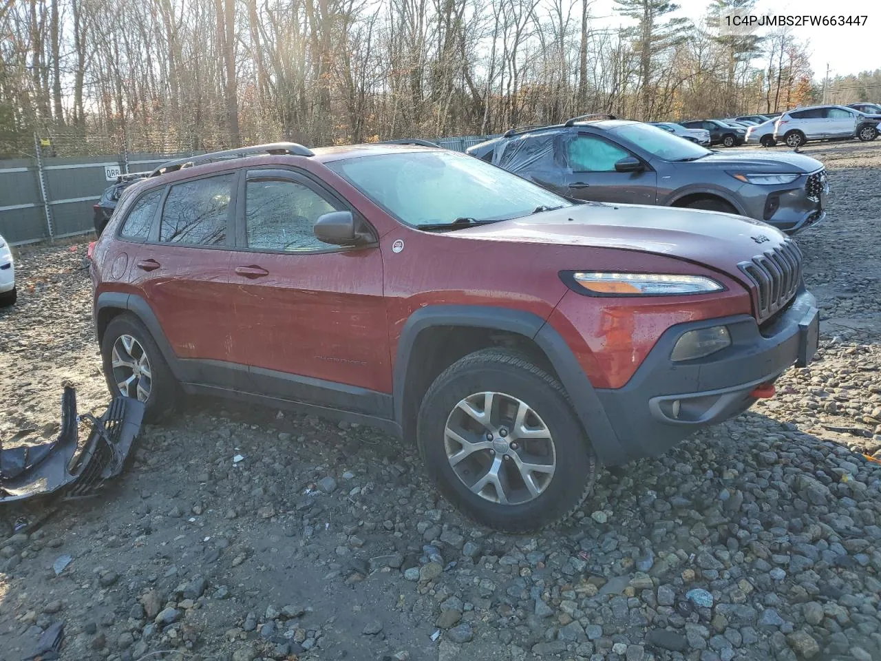 2015 Jeep Cherokee Trailhawk VIN: 1C4PJMBS2FW663447 Lot: 80209454