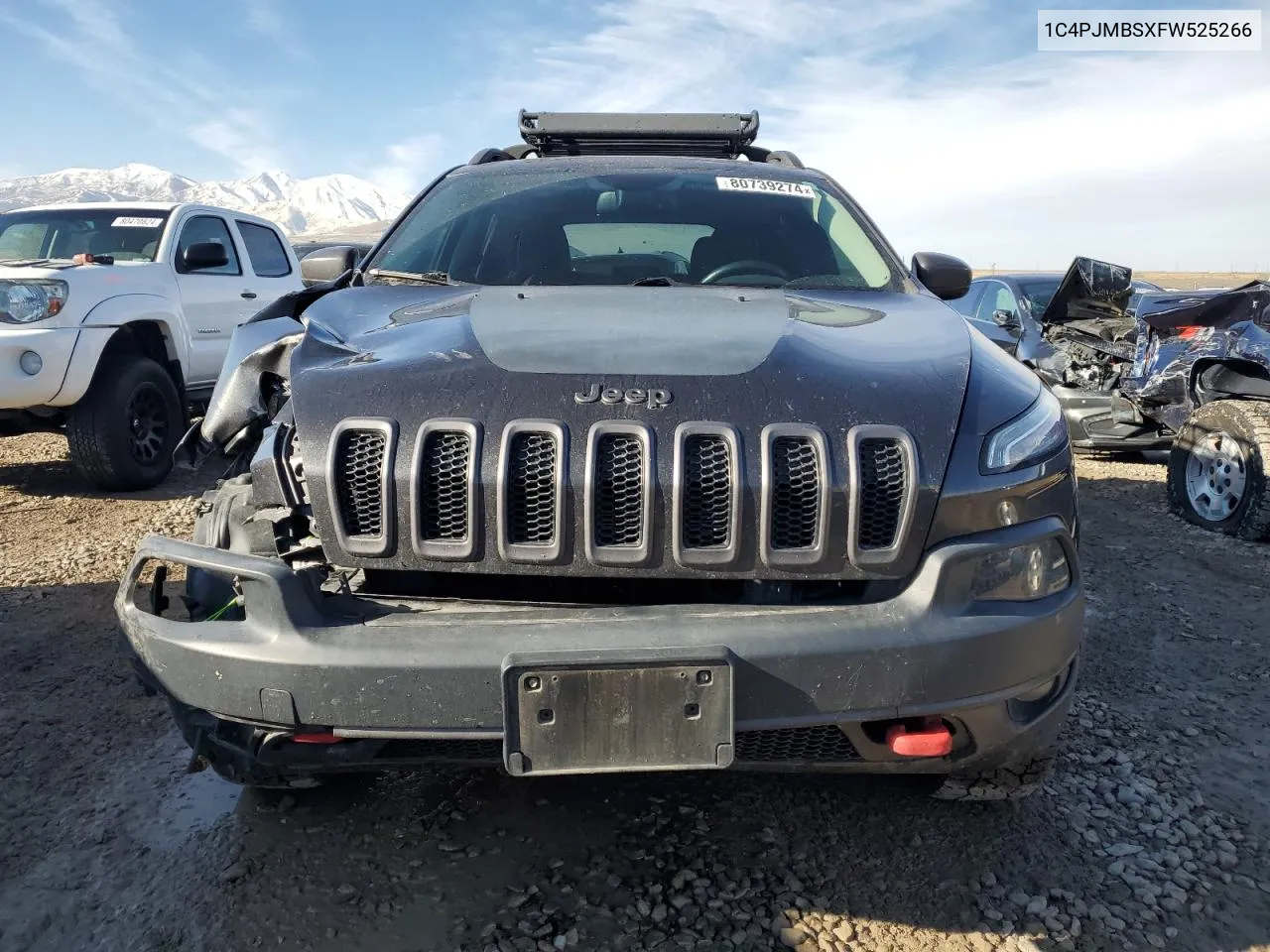 2015 Jeep Cherokee Trailhawk VIN: 1C4PJMBSXFW525266 Lot: 80739274