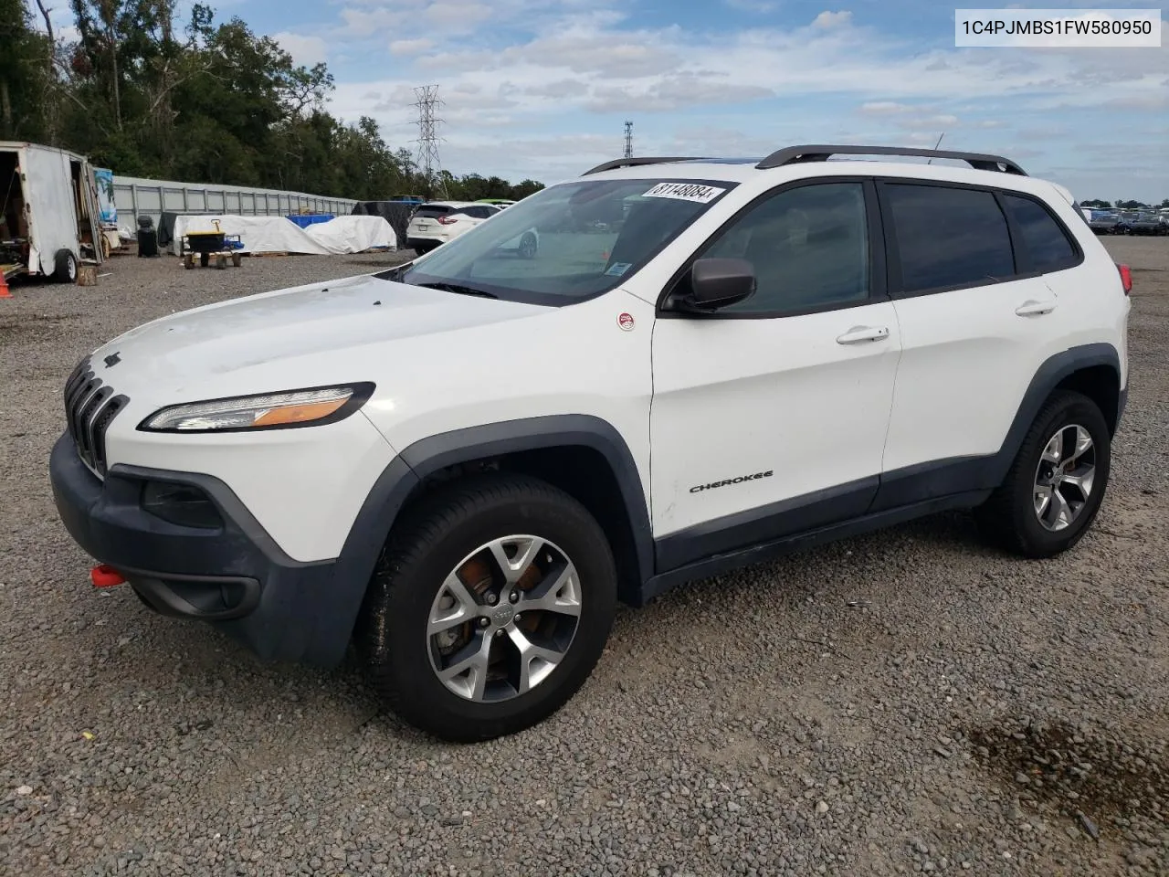 2015 Jeep Cherokee Trailhawk VIN: 1C4PJMBS1FW580950 Lot: 81148084