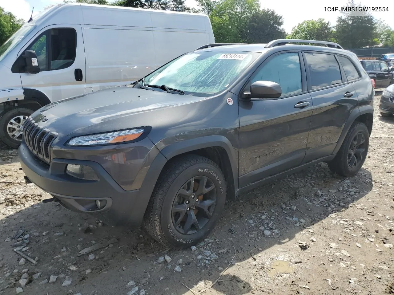 2016 Jeep Cherokee Trailhawk VIN: 1C4PJMBS1GW192554 Lot: 55210114