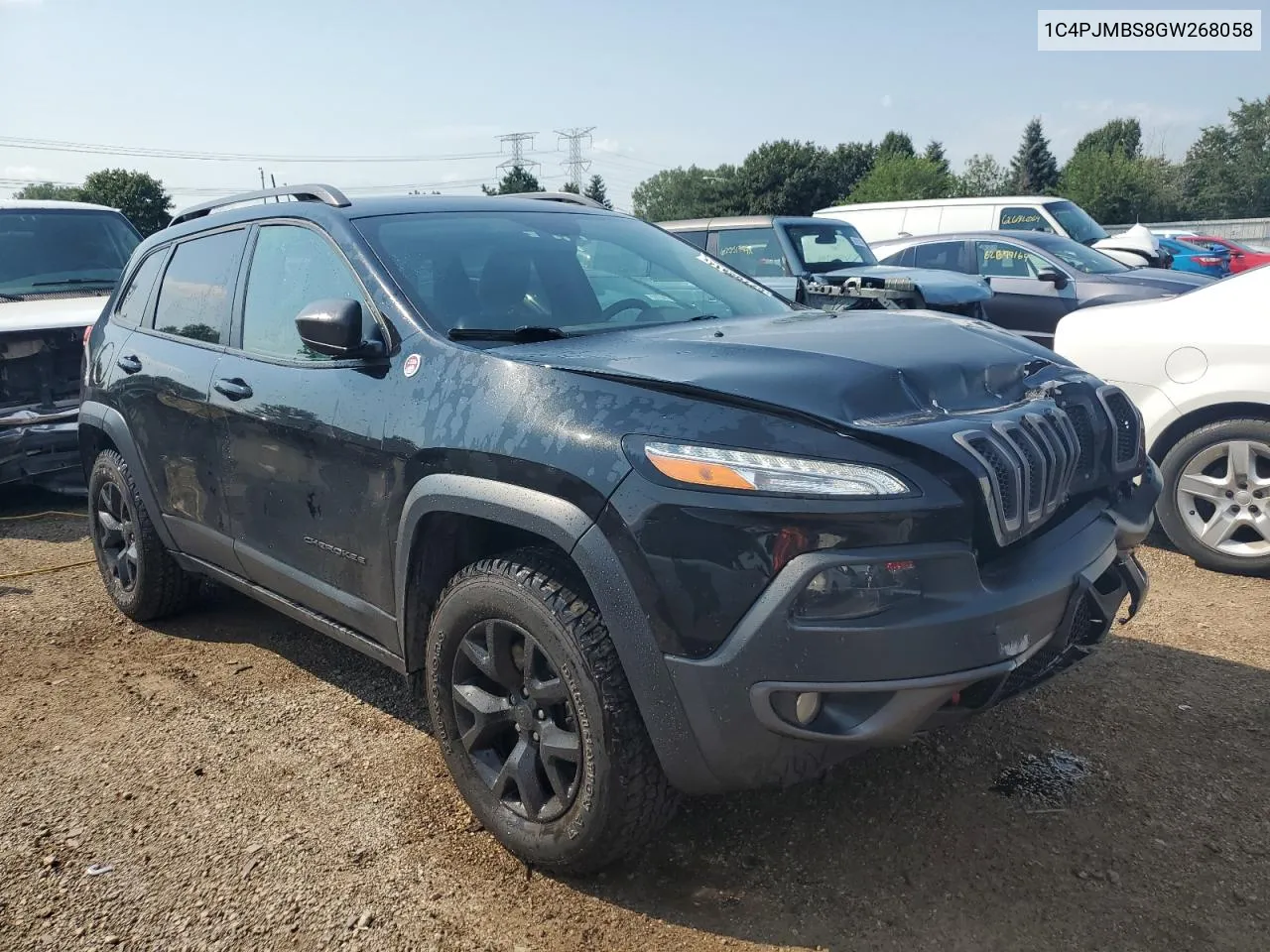 2016 Jeep Cherokee Trailhawk VIN: 1C4PJMBS8GW268058 Lot: 62702814