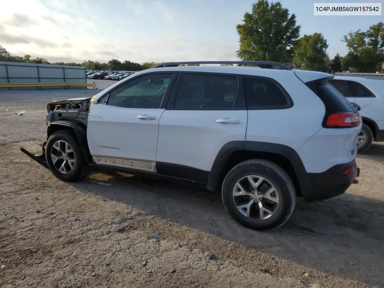 2016 Jeep Cherokee Trailhawk VIN: 1C4PJMBS6GW157542 Lot: 71575084