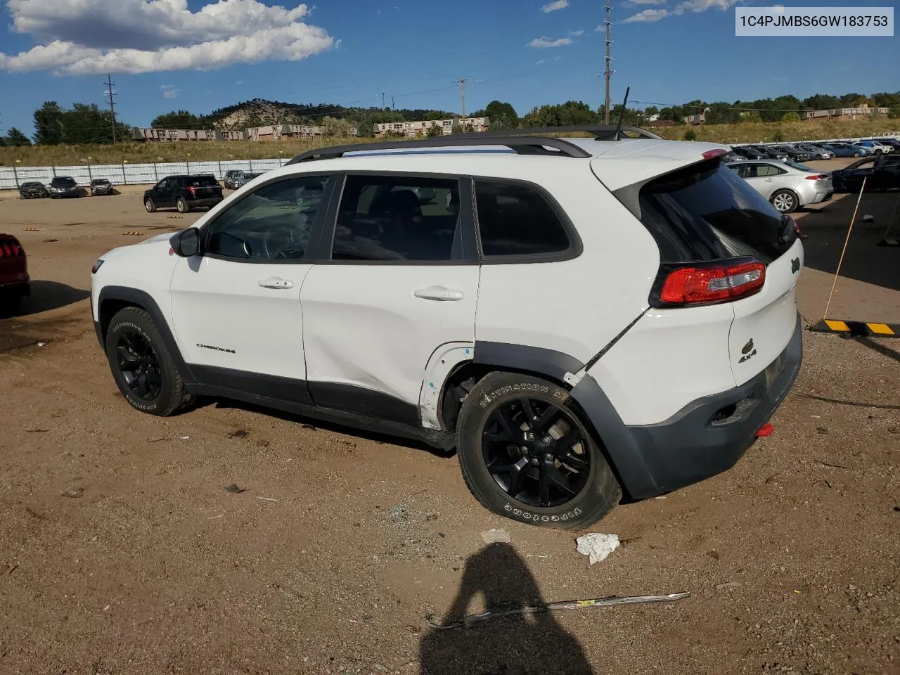 2016 Jeep Cherokee Trailhawk VIN: 1C4PJMBS6GW183753 Lot: 73020354