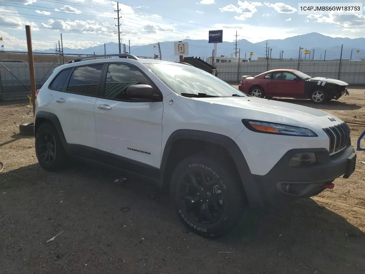 2016 Jeep Cherokee Trailhawk VIN: 1C4PJMBS6GW183753 Lot: 73020354