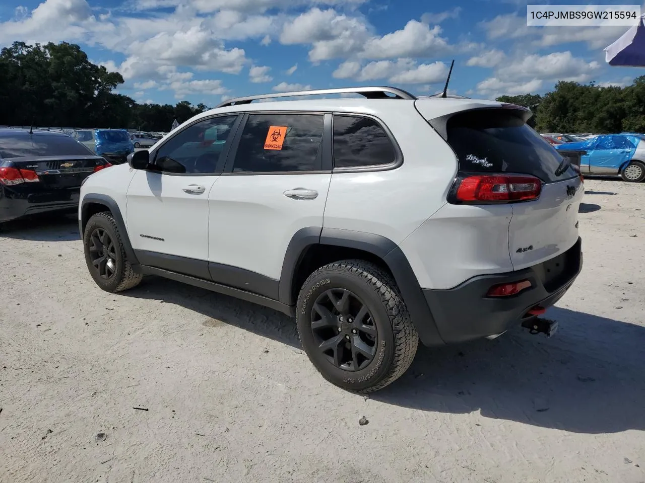 2016 Jeep Cherokee Trailhawk VIN: 1C4PJMBS9GW215594 Lot: 73943214