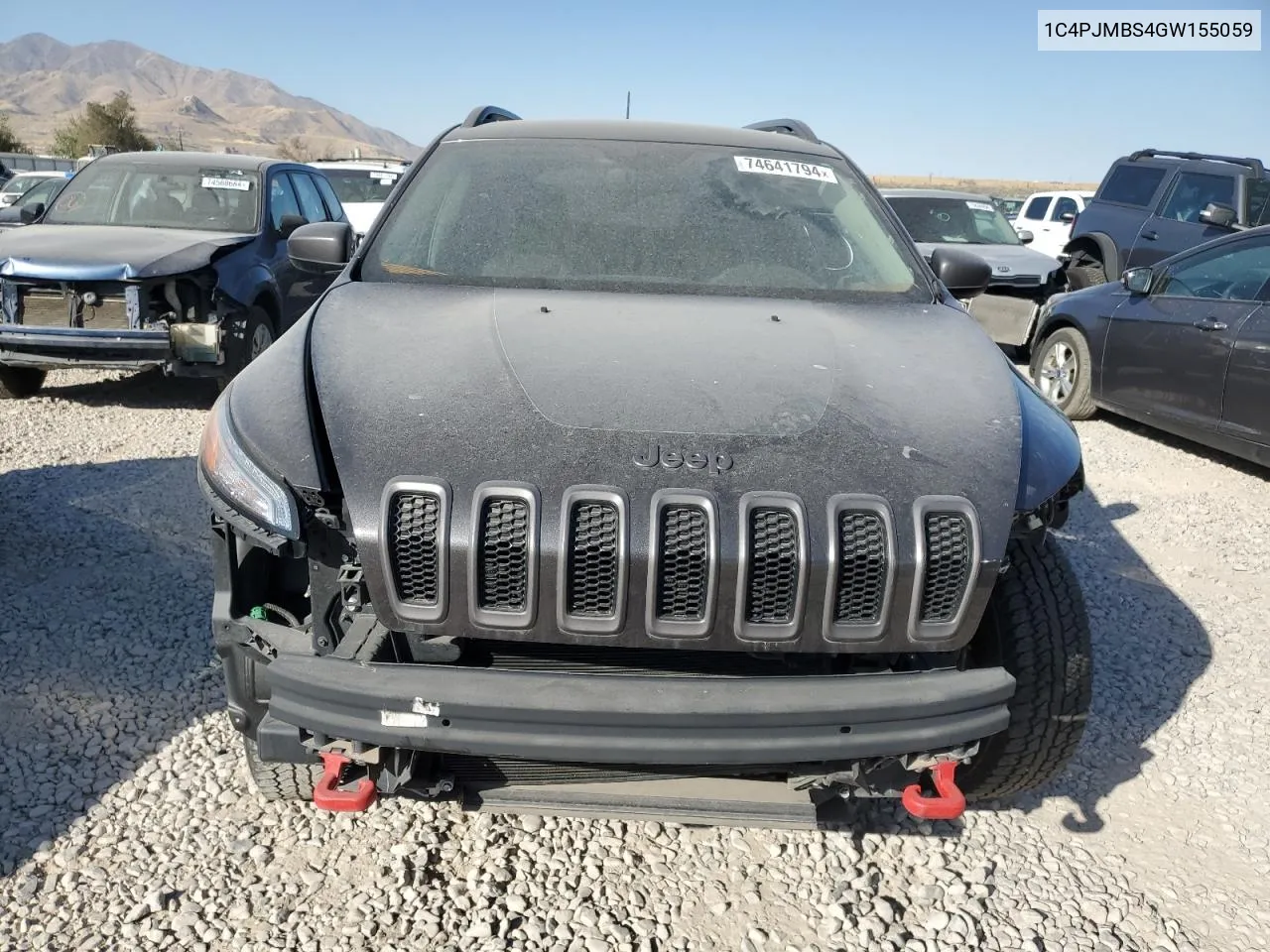 2016 Jeep Cherokee Trailhawk VIN: 1C4PJMBS4GW155059 Lot: 74641794