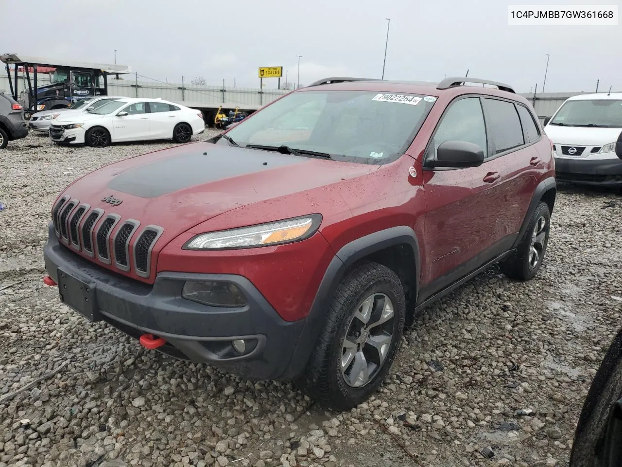 2016 Jeep Cherokee Trailhawk VIN: 1C4PJMBB7GW361668 Lot: 79022254