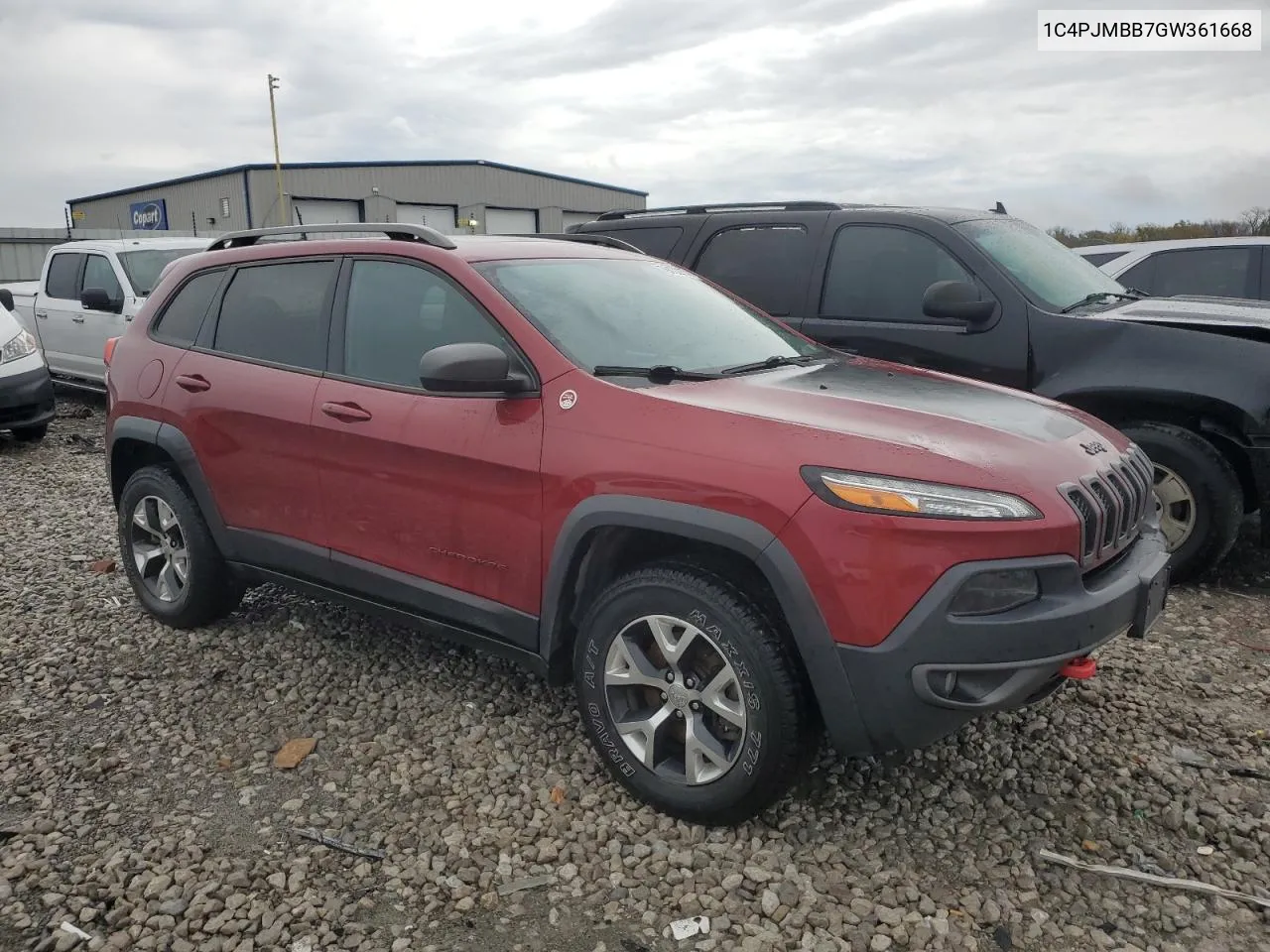 2016 Jeep Cherokee Trailhawk VIN: 1C4PJMBB7GW361668 Lot: 79022254