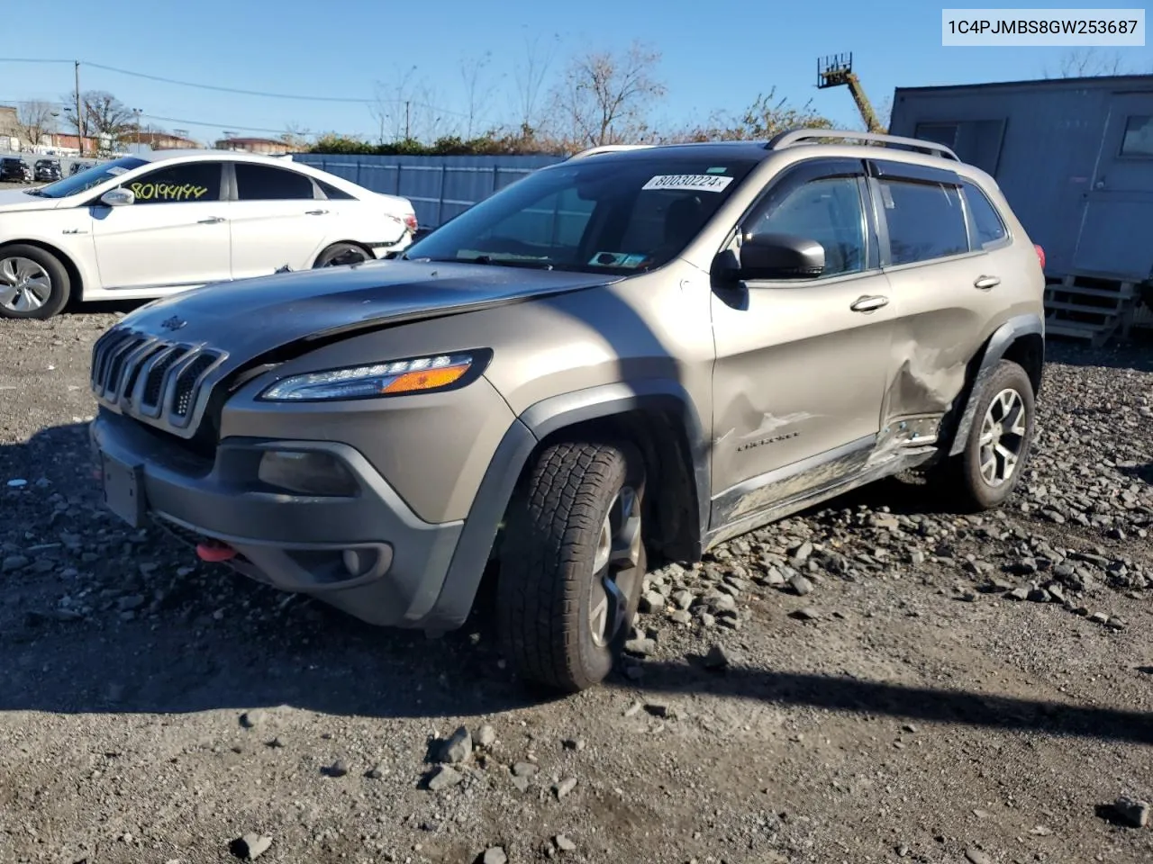 2016 Jeep Cherokee Trailhawk VIN: 1C4PJMBS8GW253687 Lot: 80030224