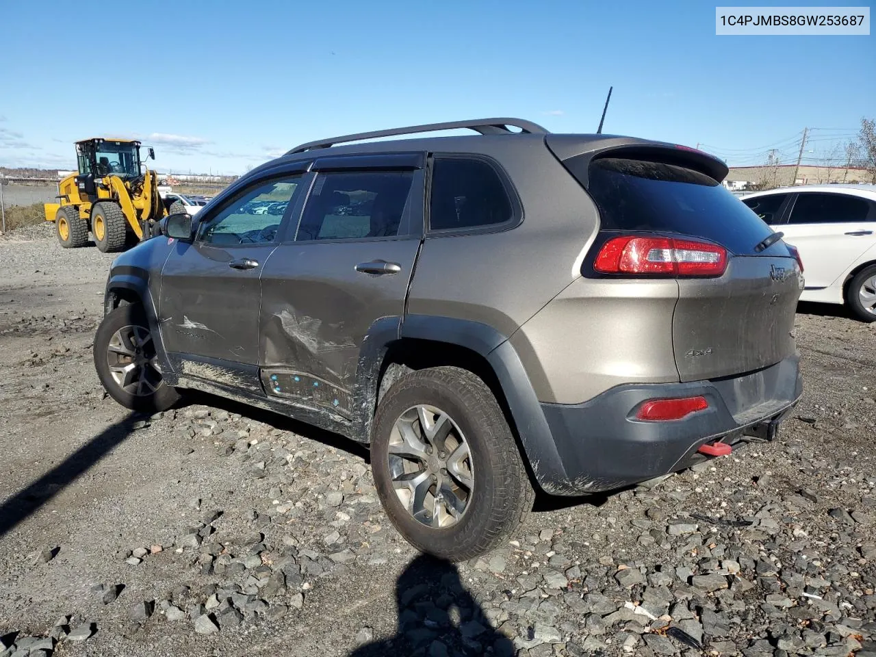 2016 Jeep Cherokee Trailhawk VIN: 1C4PJMBS8GW253687 Lot: 80030224