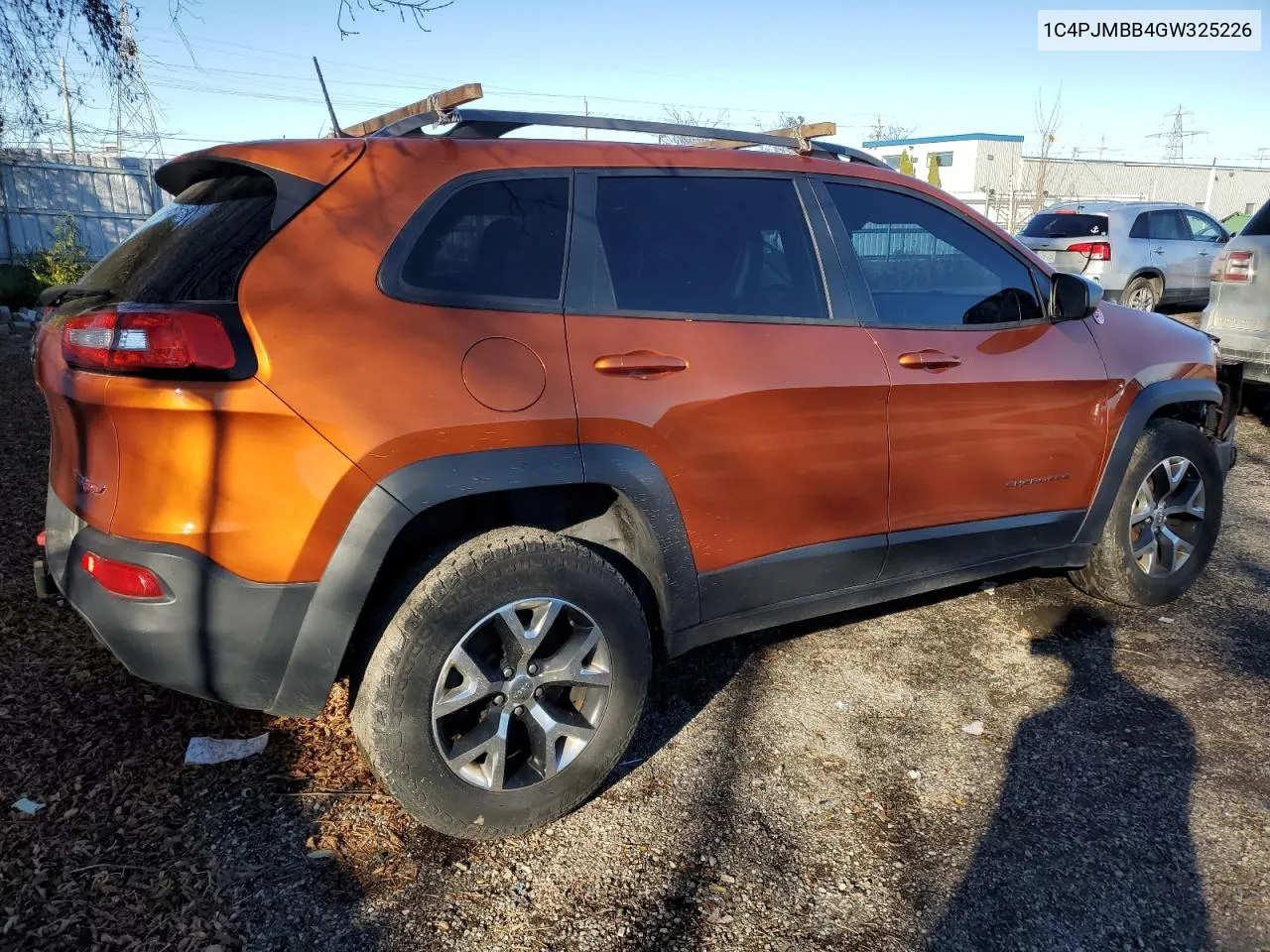 2016 Jeep Cherokee Trailhawk VIN: 1C4PJMBB4GW325226 Lot: 80262824