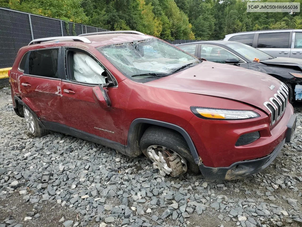 2017 Jeep Cherokee Latitude VIN: 1C4PJMCS0HW665036 Lot: 67757374