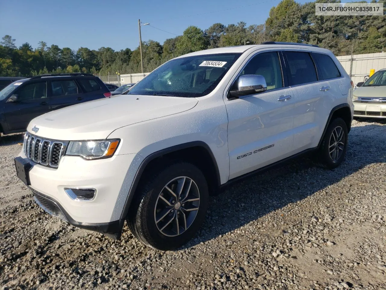 2017 Jeep Grand Cherokee Limited VIN: 1C4RJFBG9HC835817 Lot: 70634534