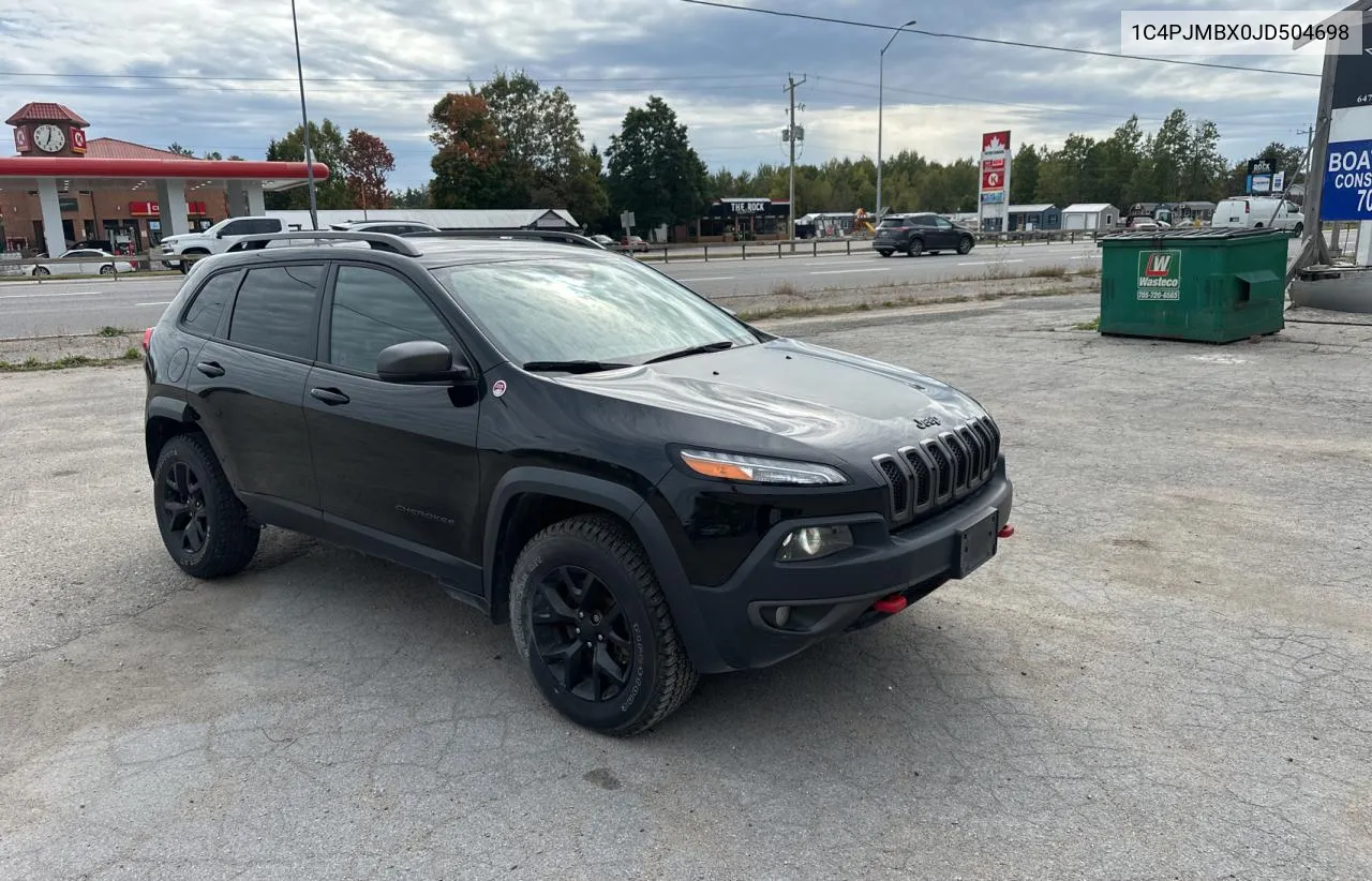 2018 Jeep Cherokee Trailhawk VIN: 1C4PJMBX0JD504698 Lot: 75110234