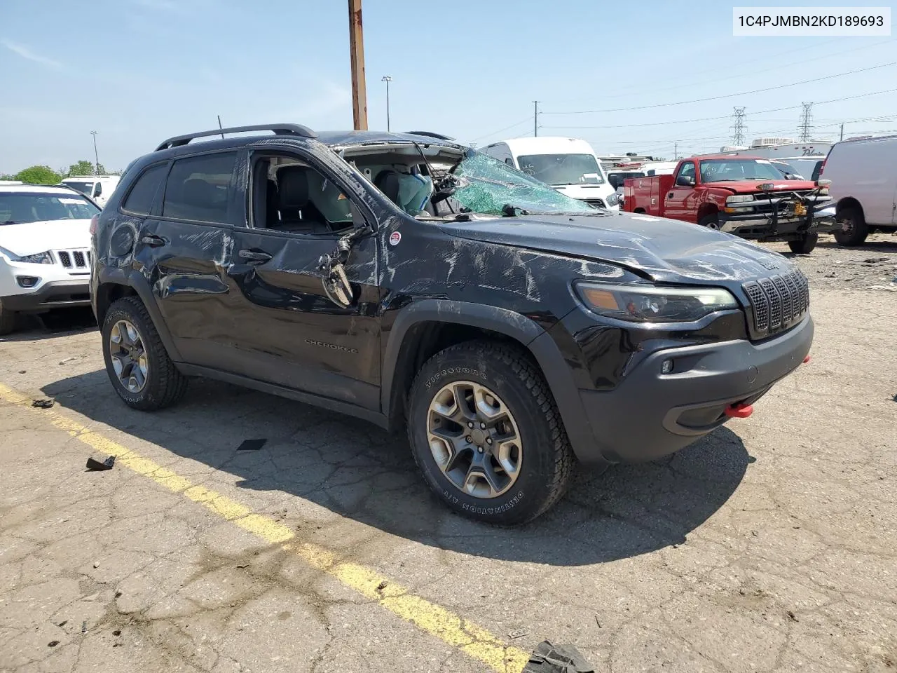 2019 Jeep Cherokee Trailhawk VIN: 1C4PJMBN2KD189693 Lot: 55174074