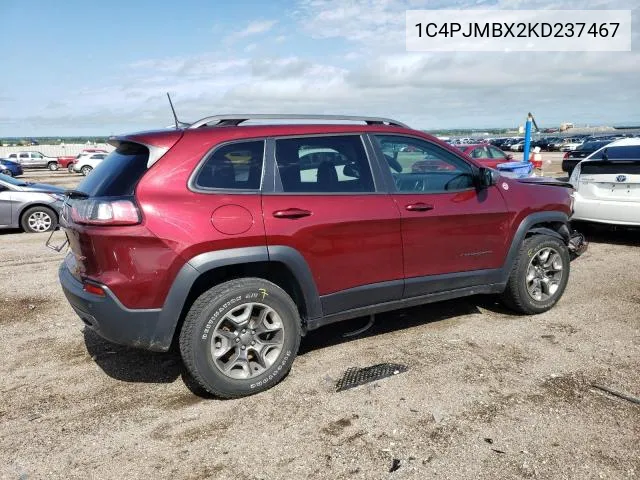 2019 Jeep Cherokee Trailhawk VIN: 1C4PJMBX2KD237467 Lot: 57902144