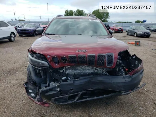 2019 Jeep Cherokee Trailhawk VIN: 1C4PJMBX2KD237467 Lot: 57902144