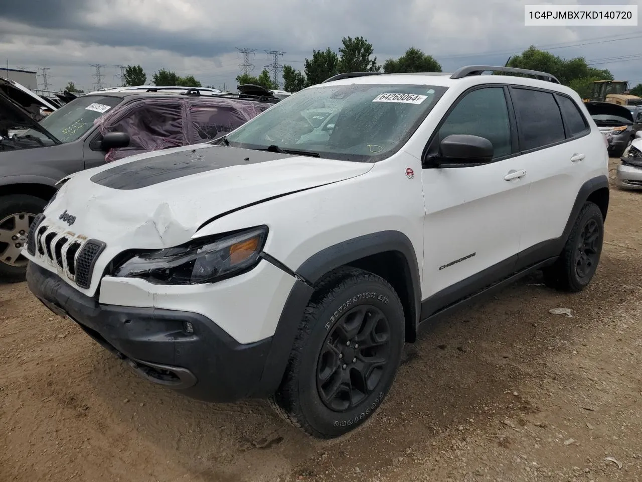 2019 Jeep Cherokee Trailhawk VIN: 1C4PJMBX7KD140720 Lot: 64268064