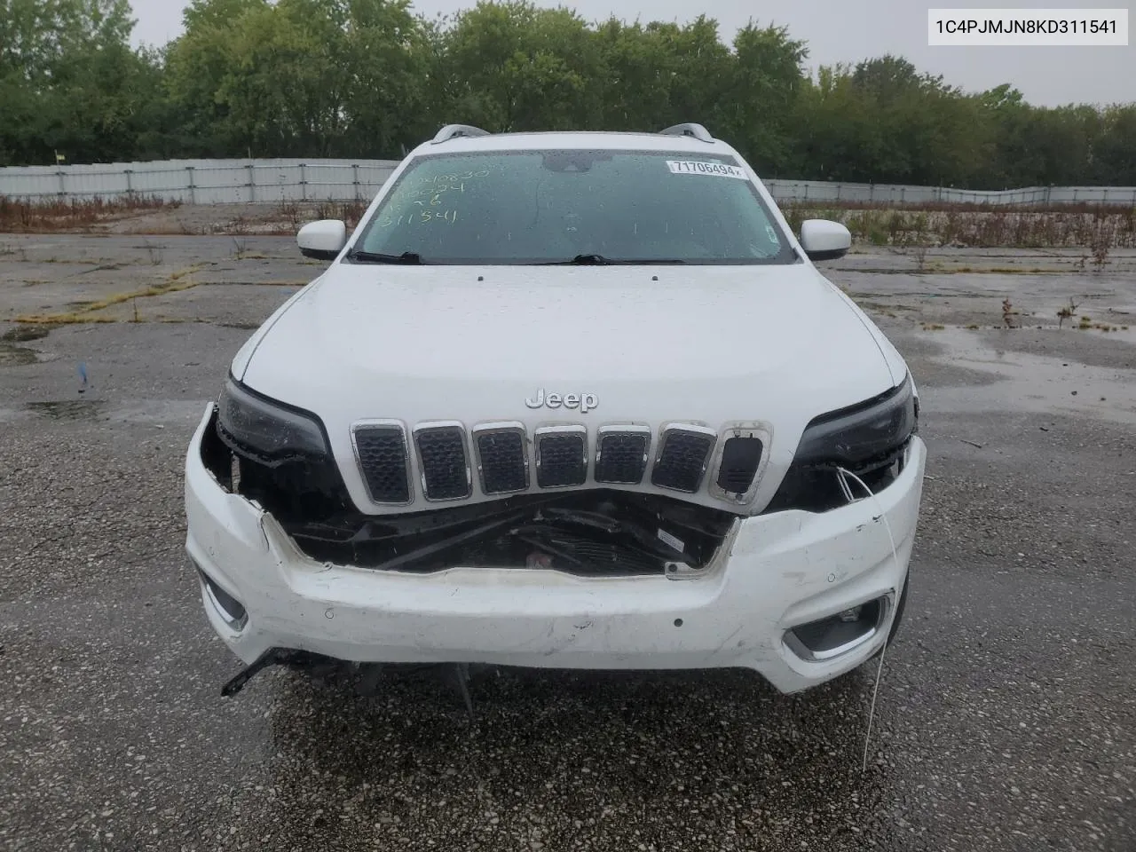 2019 Jeep Cherokee Overland VIN: 1C4PJMJN8KD311541 Lot: 71706494