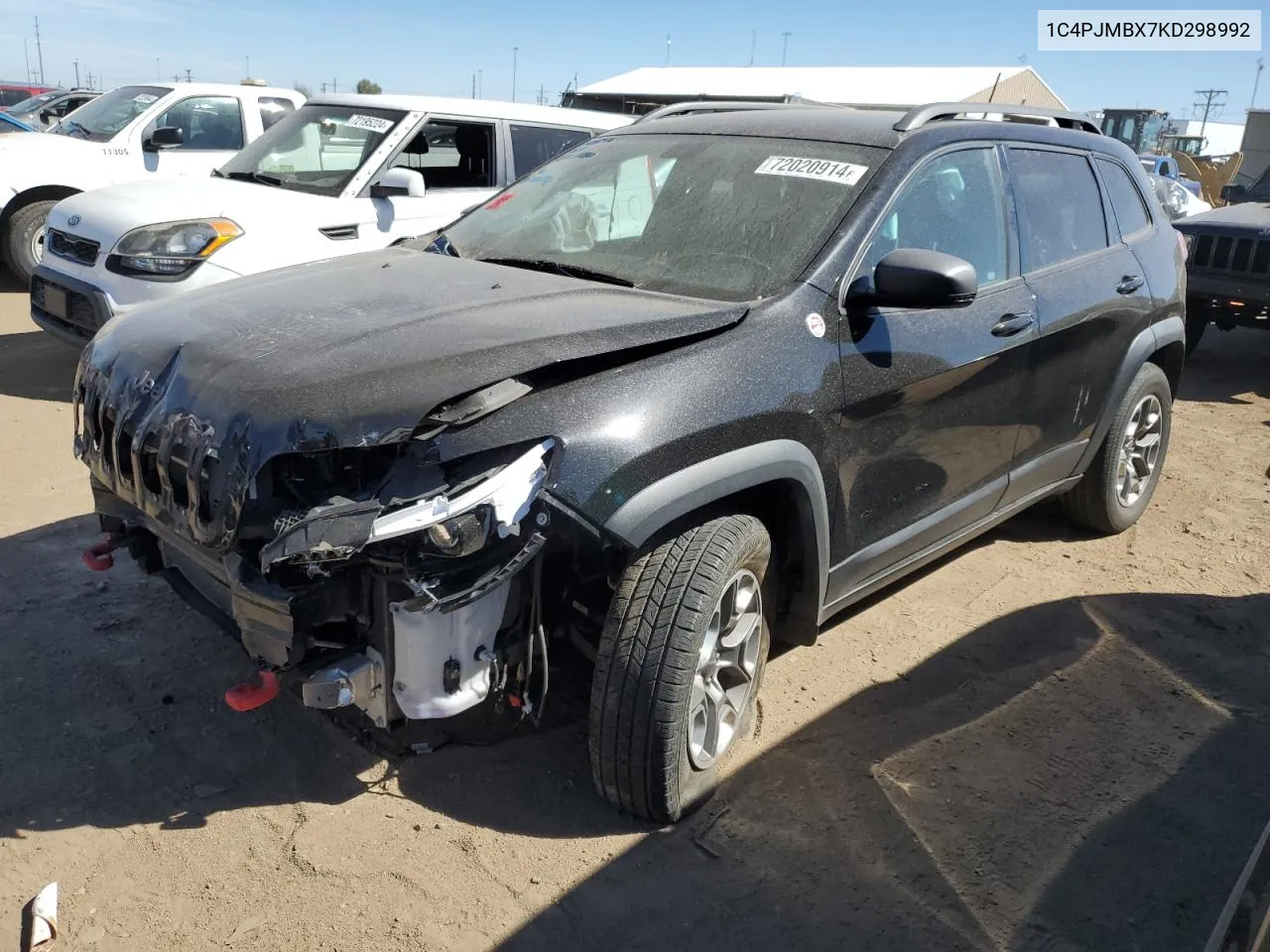 2019 Jeep Cherokee Trailhawk VIN: 1C4PJMBX7KD298992 Lot: 72020914