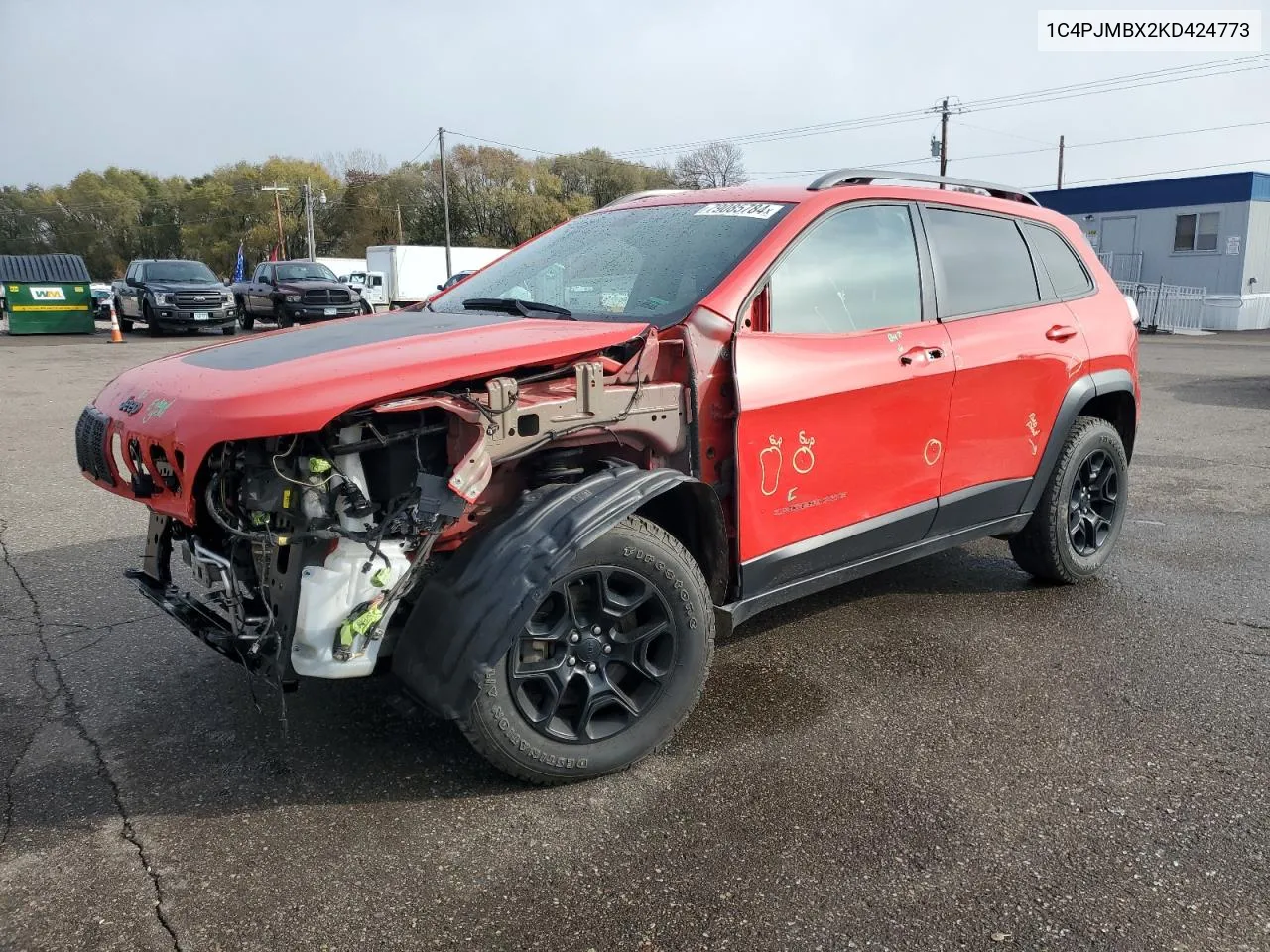 2019 Jeep Cherokee Trailhawk VIN: 1C4PJMBX2KD424773 Lot: 79085784