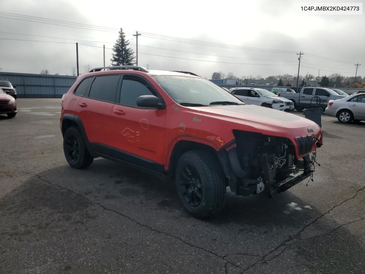 2019 Jeep Cherokee Trailhawk VIN: 1C4PJMBX2KD424773 Lot: 79085784