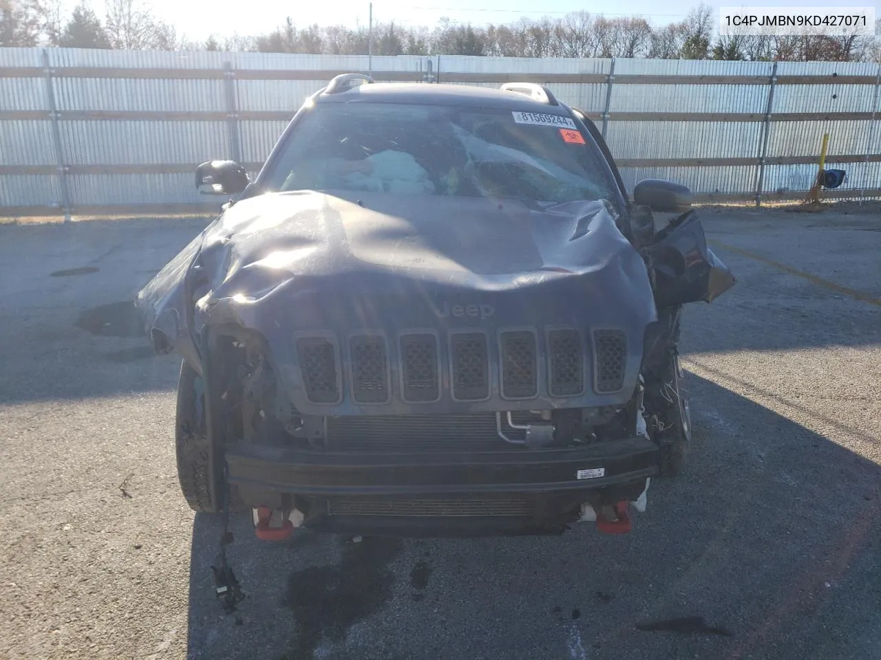 2019 Jeep Cherokee Trailhawk VIN: 1C4PJMBN9KD427071 Lot: 81569244