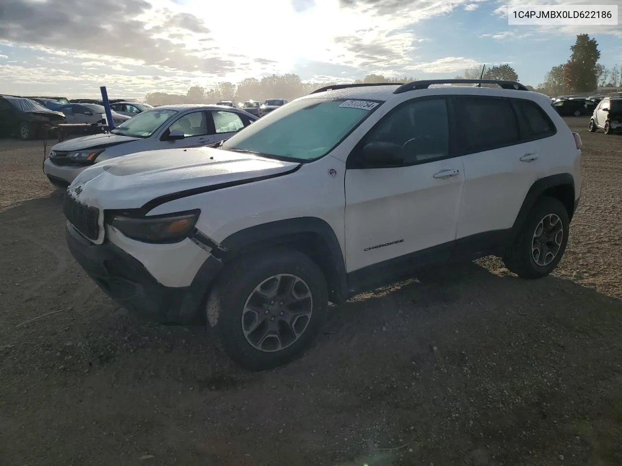 2020 Jeep Cherokee Trailhawk VIN: 1C4PJMBX0LD622186 Lot: 75169754