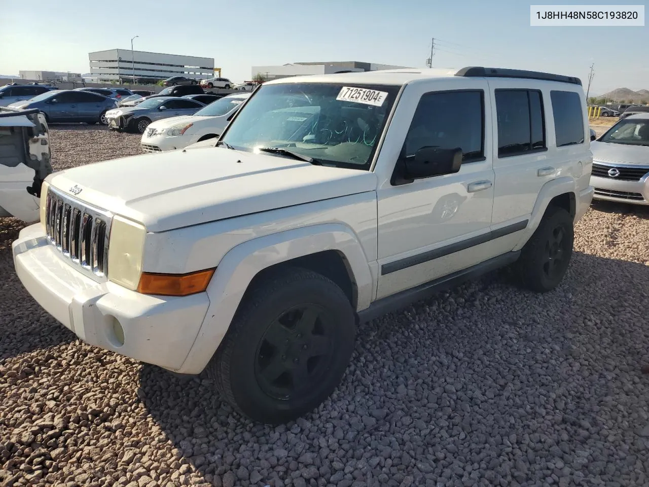 2008 Jeep Commander Sport VIN: 1J8HH48N58C193820 Lot: 71251904