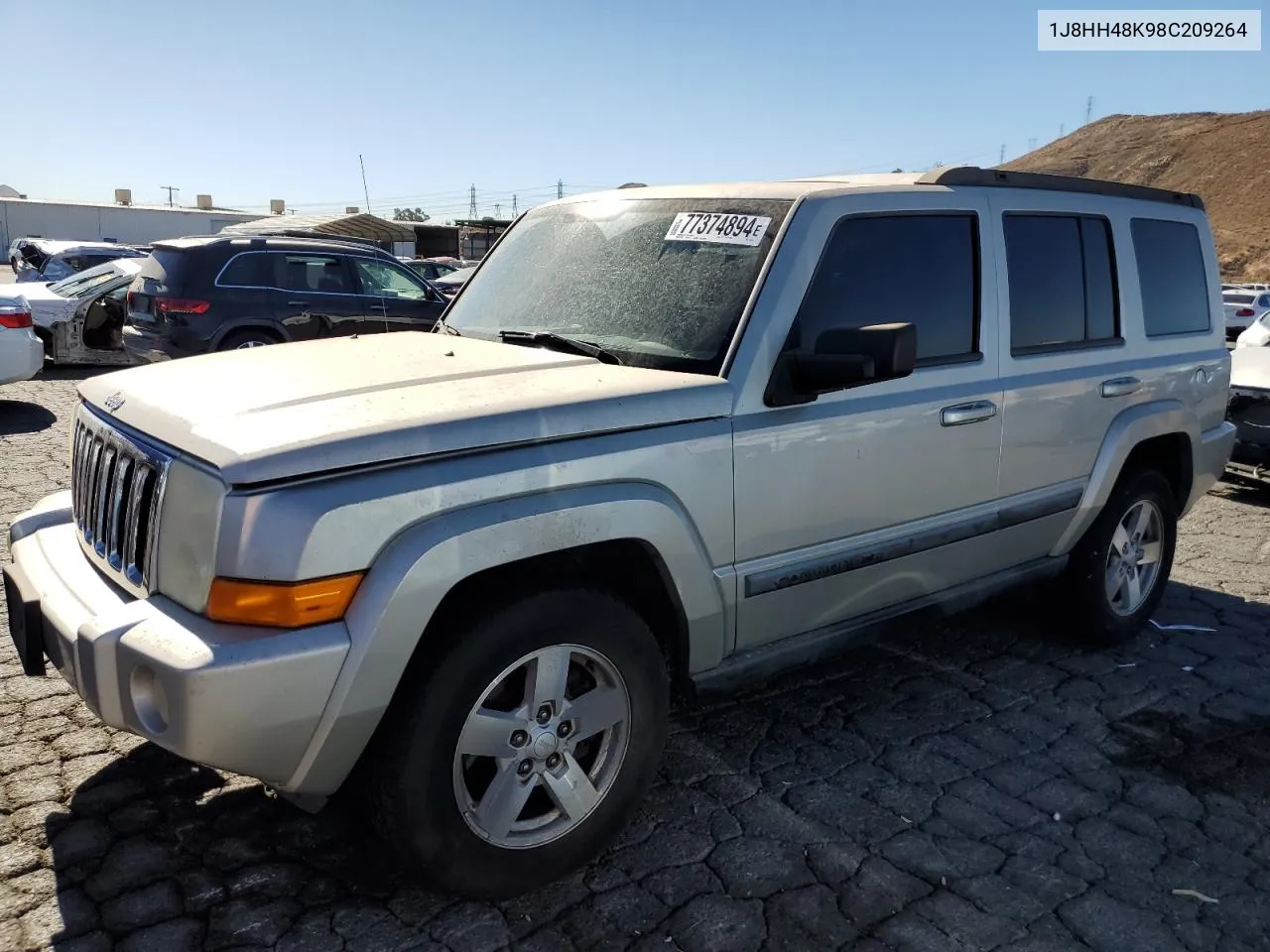 2008 Jeep Commander Sport VIN: 1J8HH48K98C209264 Lot: 77374894