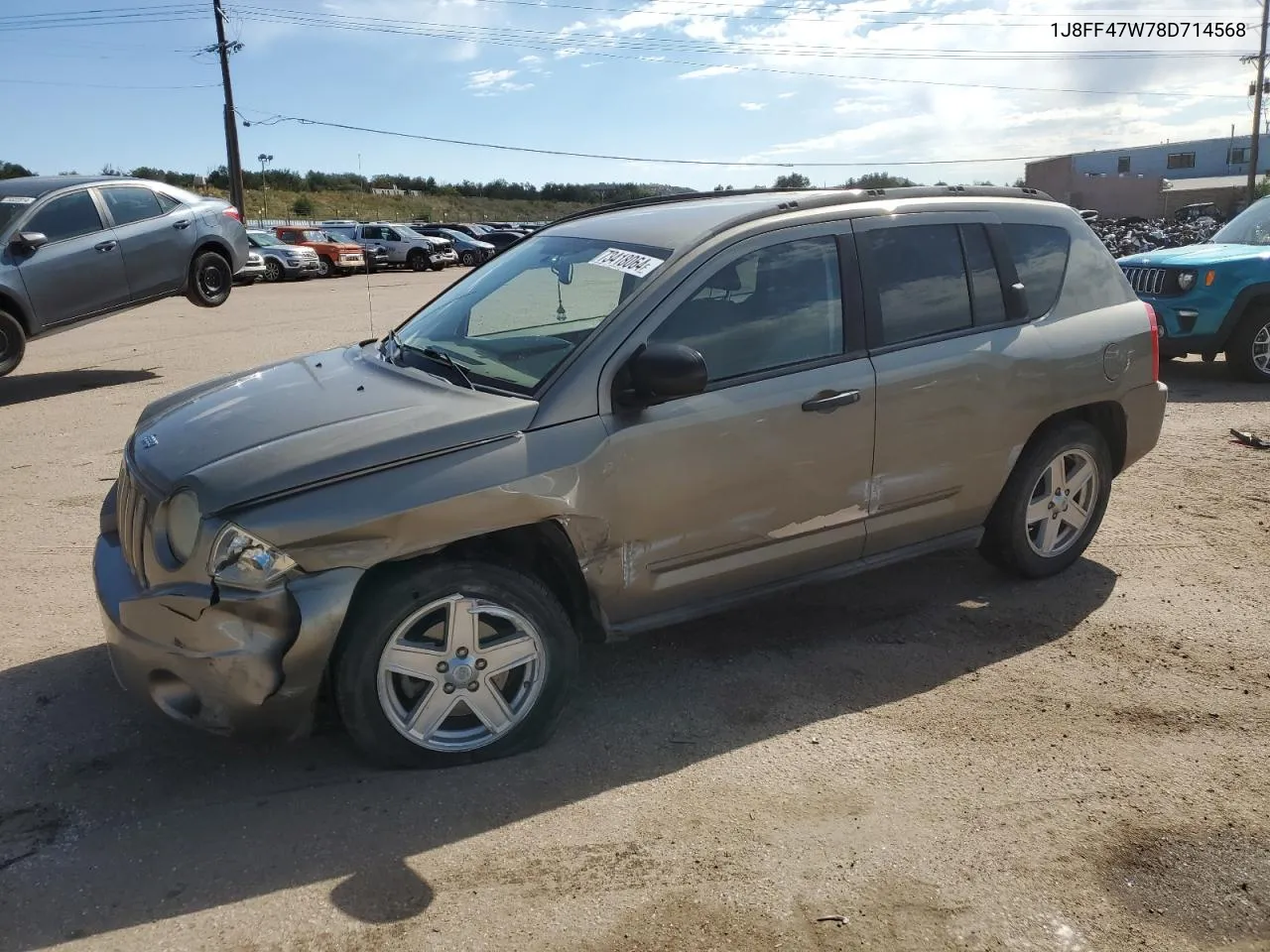 2008 Jeep Compass Sport VIN: 1J8FF47W78D714568 Lot: 73418064