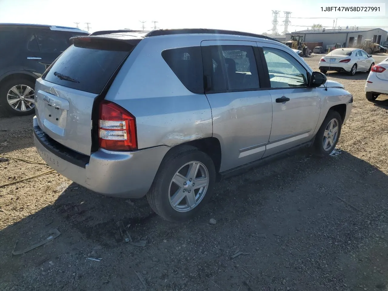 2008 Jeep Compass Sport VIN: 1J8FT47W58D727991 Lot: 74805664