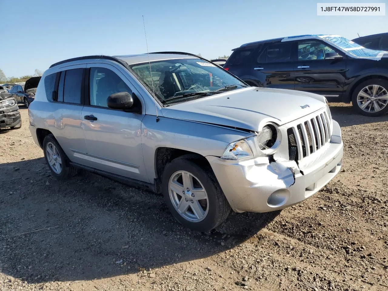 2008 Jeep Compass Sport VIN: 1J8FT47W58D727991 Lot: 74805664