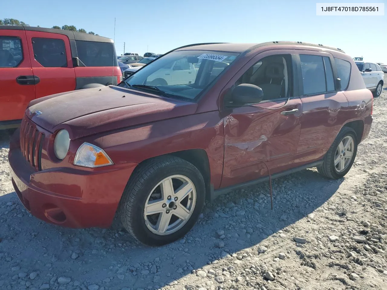 2008 Jeep Compass Sport VIN: 1J8FT47018D785561 Lot: 75996554