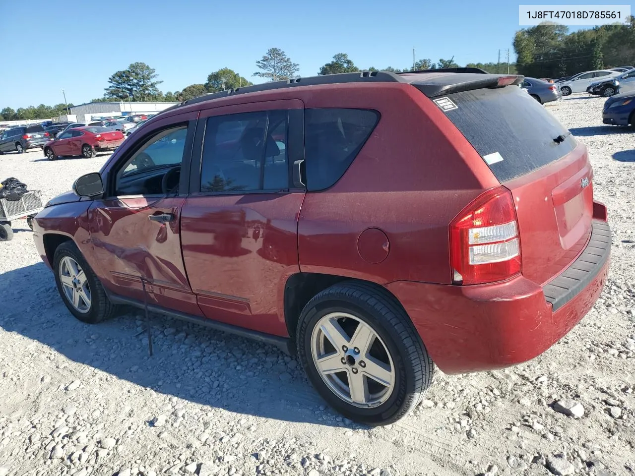 2008 Jeep Compass Sport VIN: 1J8FT47018D785561 Lot: 75996554