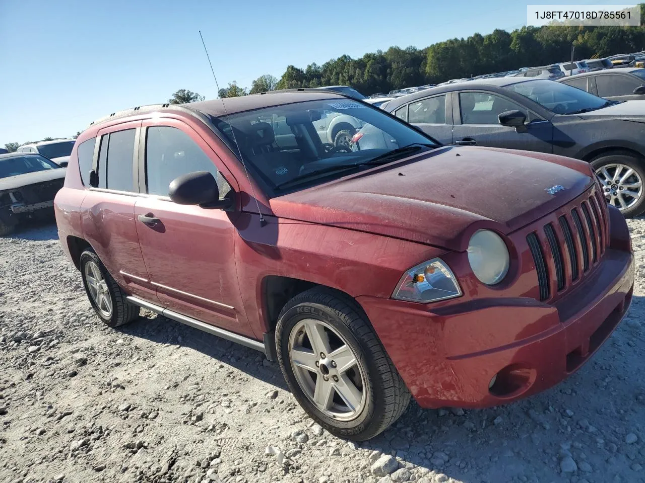 2008 Jeep Compass Sport VIN: 1J8FT47018D785561 Lot: 75996554