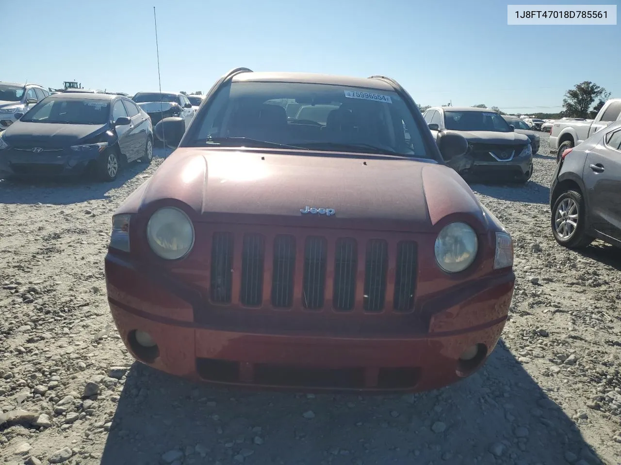 2008 Jeep Compass Sport VIN: 1J8FT47018D785561 Lot: 75996554